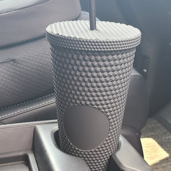 24oz Black Matte Studded Soft Texture To Go Travel Tumbler Cup Blank Center - Picture 9 of 11